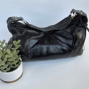 HOBO brand black leather shoulder bag